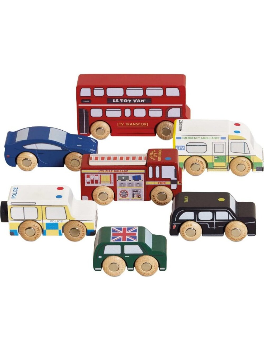 Premium Wooden Car Set for Kids, 7-Piece Toy Collection, Ages 3+, Fun Playtime